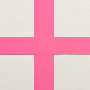 Aufblasbare Gymnastikmatte mit Pumpe - 500x100x15cm Rosa