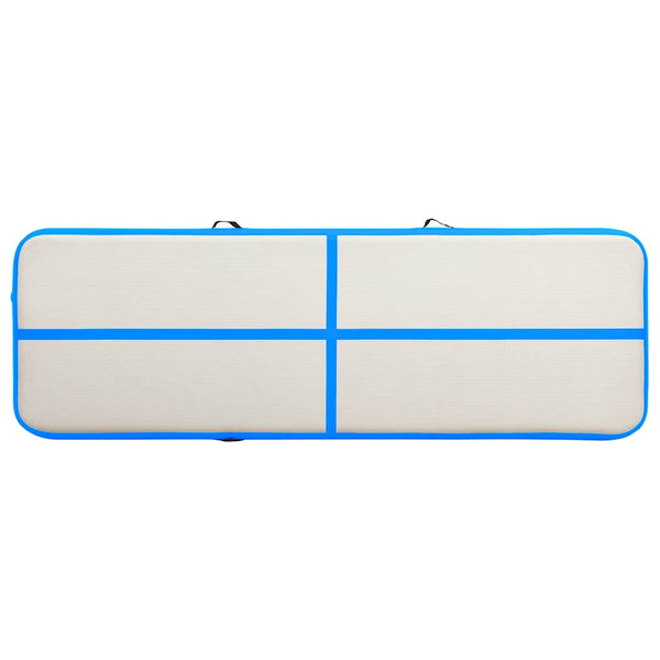 Aufblasbare Gymnastikmatte 500x100x15cm mit Pumpe - Blau