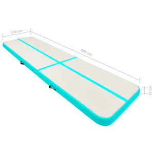 Aufblasbare Gymnastikmatte 600x100x15cm mit Pumpe