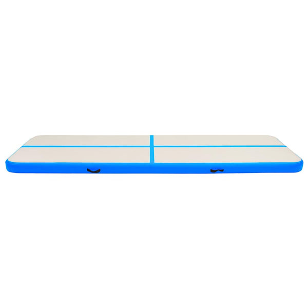 Aufblasbare Gymnastikmatte mit Pumpe 800x100x15 cm Blau