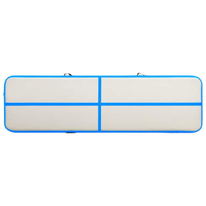 Aufblasbare Gymnastikmatte mit Pumpe 800x100x15 cm Blau