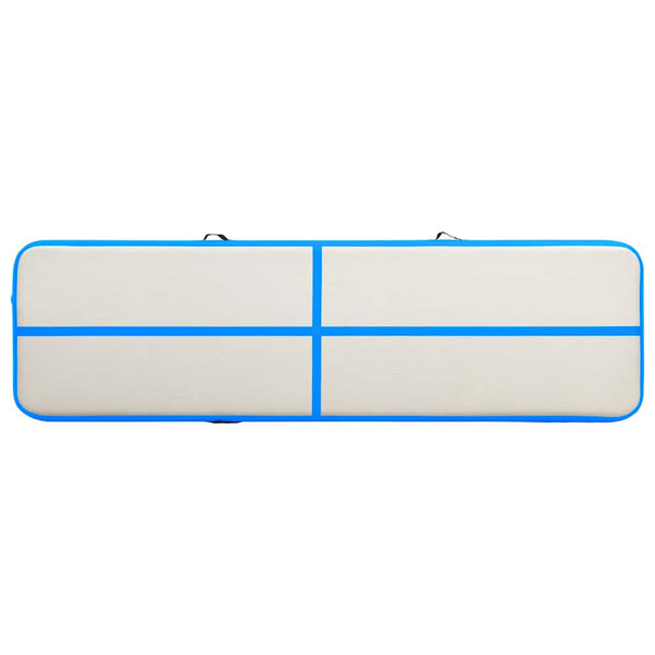 Aufblasbare Gymnastikmatte mit Pumpe 800x100x15 cm Blau