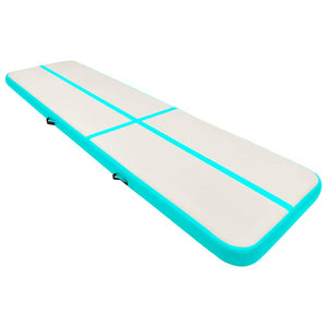 Aufblasbare Gymnastikmatte mit Pumpe 800x100x15 cm Grün