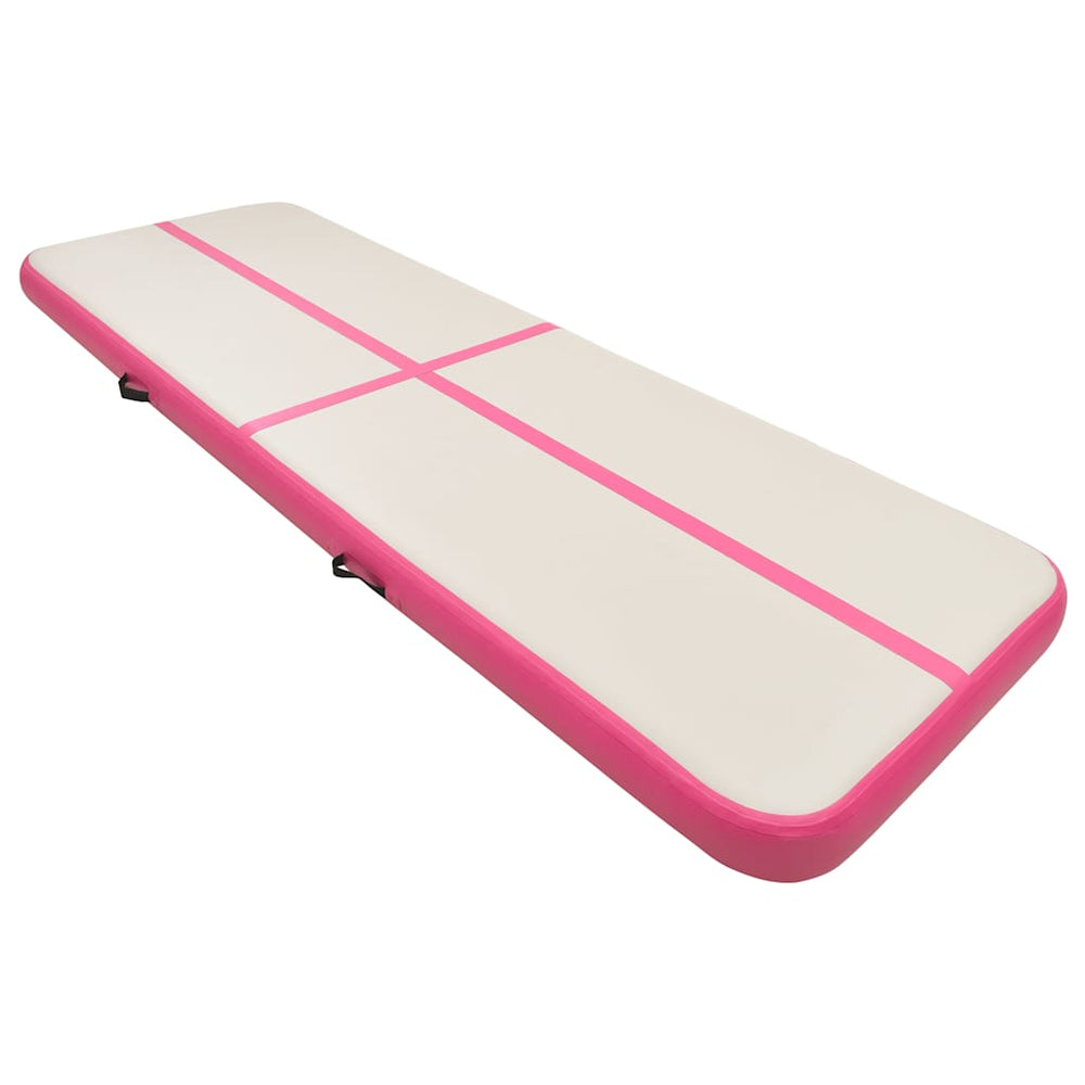 Aufblasbare Gymnastikmatte mit Pumpe 300x100x20cm Rosa