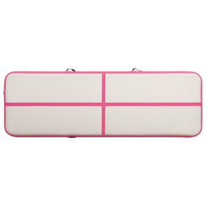 Aufblasbare Gymnastikmatte mit Pumpe 300x100x20cm Rosa