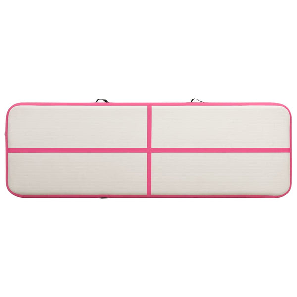 Aufblasbare Gymnastikmatte mit Pumpe 300x100x20cm Rosa
