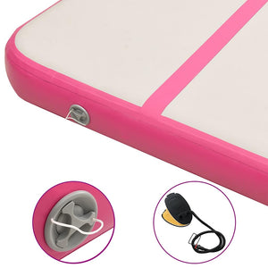 Aufblasbare Gymnastikmatte mit Pumpe 300x100x20cm Rosa