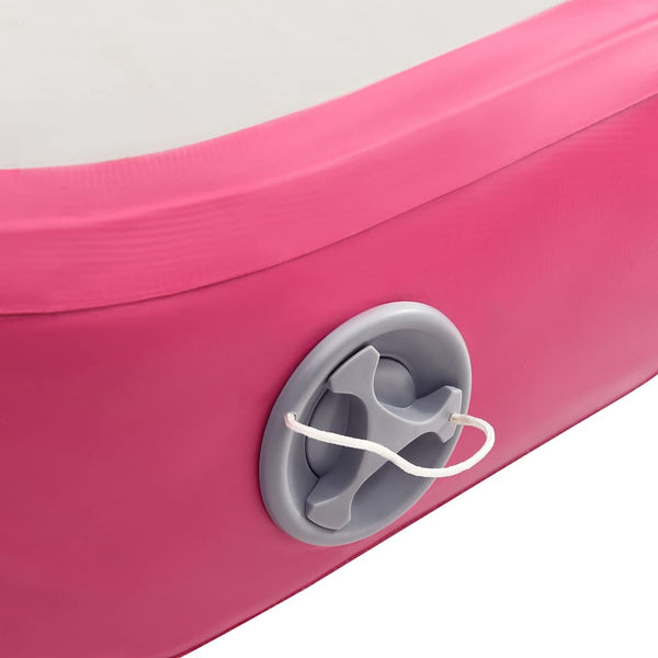 Aufblasbare Gymnastikmatte mit Pumpe 300x100x20cm Rosa