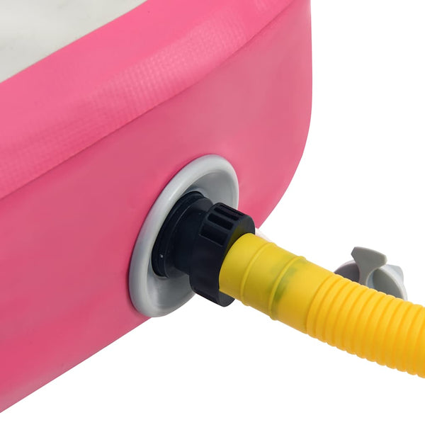 Aufblasbare Gymnastikmatte mit Pumpe 300x100x20cm Rosa
