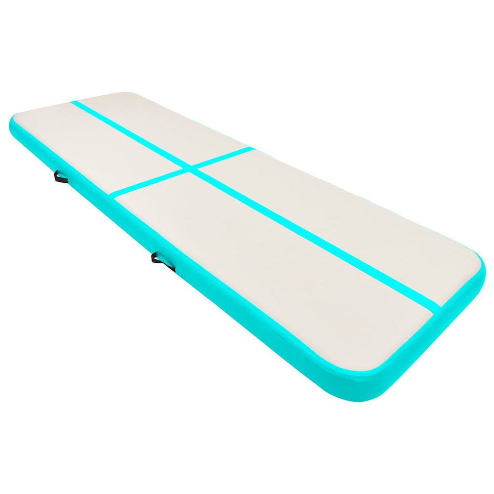 Aufblasbare Gymnastikmatte mit Pumpe 300x100x20cm Grün