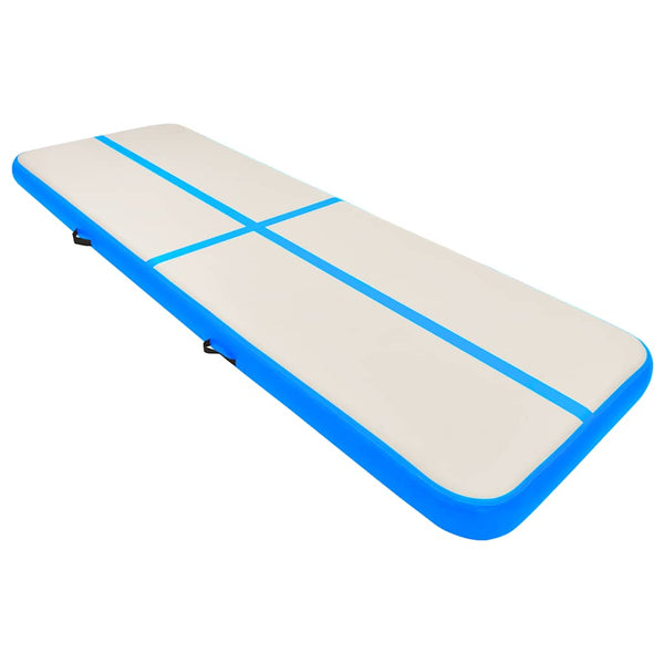 Aufblasbare Gymnastikmatte mit Pumpe 400x100x20cm Blau