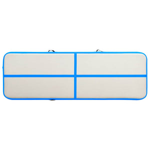 Aufblasbare Gymnastikmatte mit Pumpe 400x100x20cm Blau