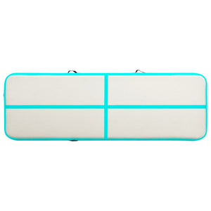 Aufblasbare Gymnastikmatte mit Pumpe 400x100x20 cm Grün