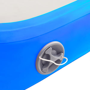 Aufblasbare Gymnastikmatte mit Pumpe 500x100x20 cm Blau
