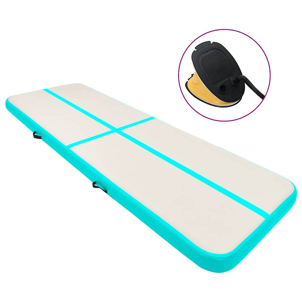 Aufblasbare Gymnastikmatte mit Pumpe 500x100x20cm Grün