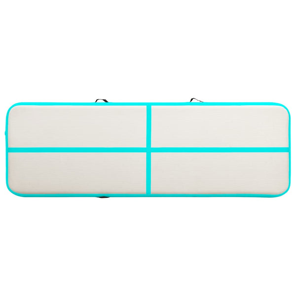 Aufblasbare Gymnastikmatte mit Pumpe 500x100x20cm Grün