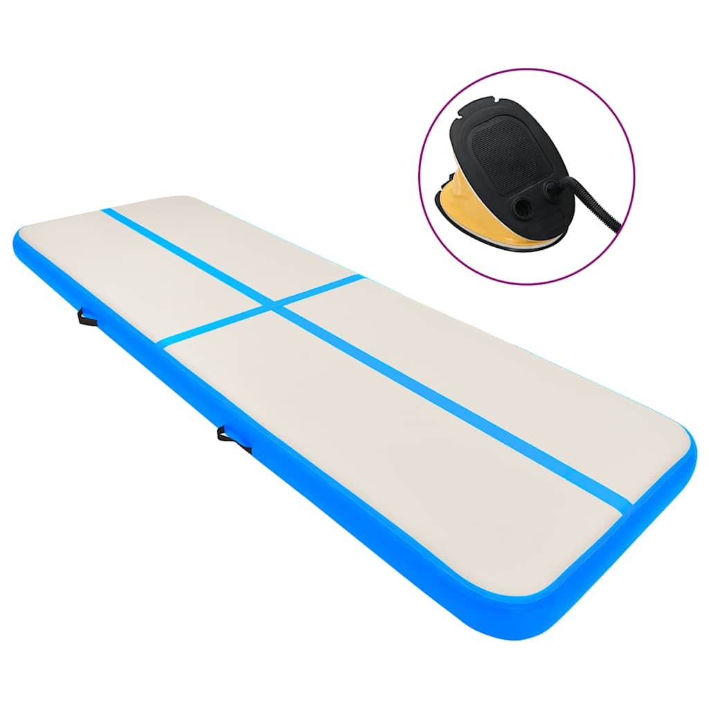 Aufblasbare Gymnastikmatte mit Pumpe 800x100x20cm Blau