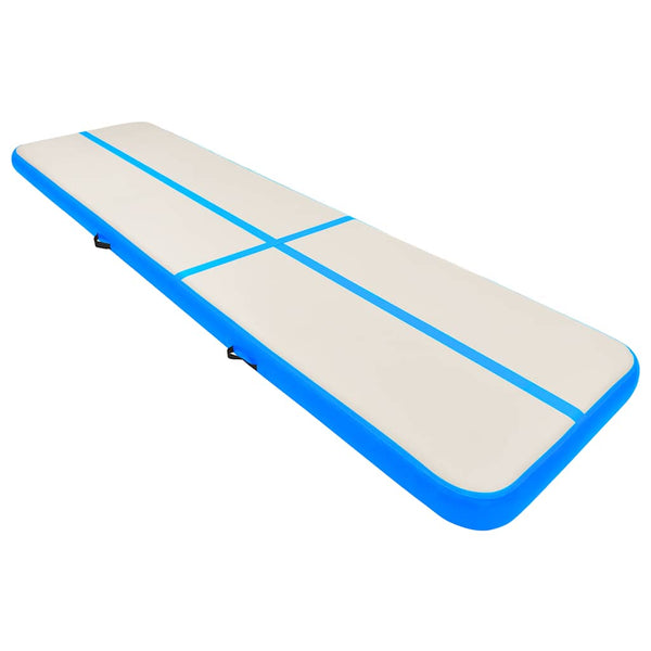 Aufblasbare Gymnastikmatte mit Pumpe 800x100x20cm Blau