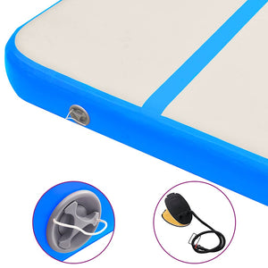 Aufblasbare Gymnastikmatte mit Pumpe 800x100x20cm Blau