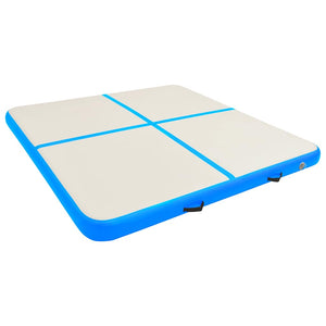 Aufblasbare Gymnastikmatte mit Pumpe 200x200 Blau