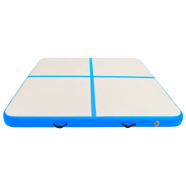 Aufblasbare Gymnastikmatte mit Pumpe 200x200 Blau