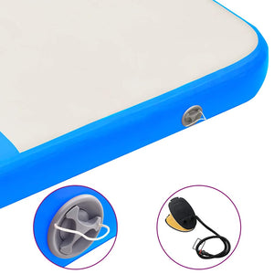 Aufblasbare Gymnastikmatte mit Pumpe 200x200 Blau