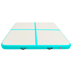 Aufblasbare Gymnastikmatte mit Pumpe 200x200 Grün