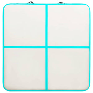 Aufblasbare Gymnastikmatte mit Pumpe 200x200 Grün