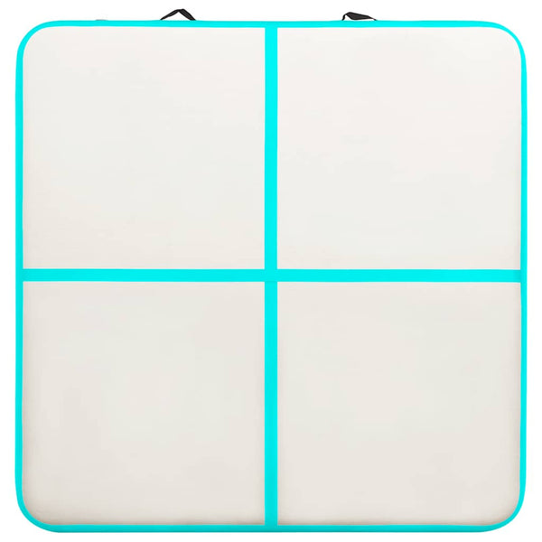Aufblasbare Gymnastikmatte mit Pumpe 200x200 Grün
