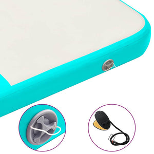 Aufblasbare Gymnastikmatte mit Pumpe 200x200 Grün