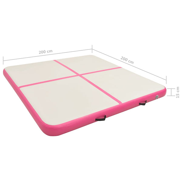 Aufblasbare Gymnastikmatte 200x200x15cm Rosa
