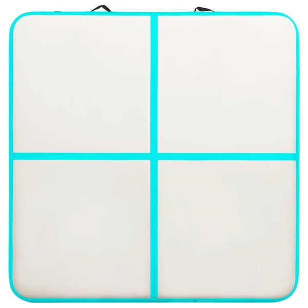 Aufblasbare Gymnastikmatte mit Pumpe Grün 200x200x15 cm