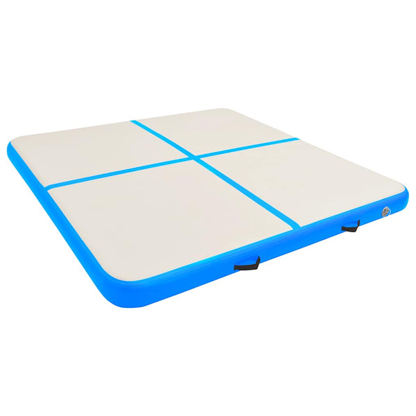 Aufblasbare Gymnastikmatte mit Pumpe 200x200 Blau
