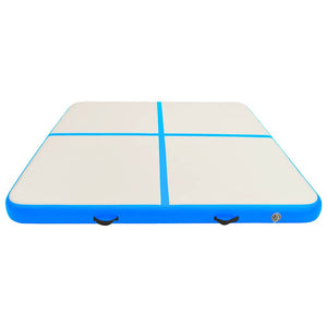 Aufblasbare Gymnastikmatte mit Pumpe 200x200 Blau