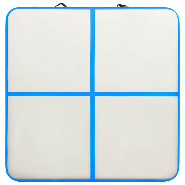 Aufblasbare Gymnastikmatte mit Pumpe 200x200 Blau