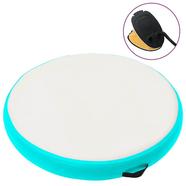 Aufblasbare Gymnastikmatte mit Pumpe - 100x100x15 cm Grün