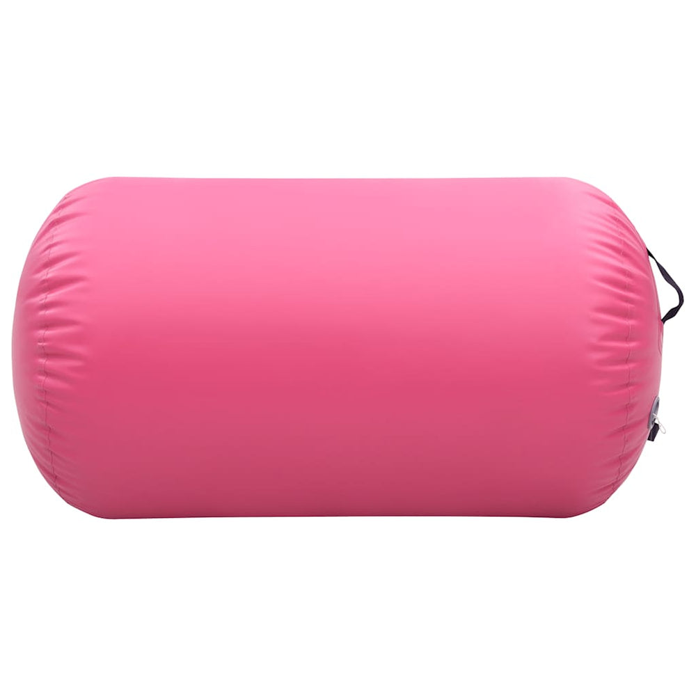 vidaXL Inflatable Gymnastics Air Roll with Pump 100x60 cm PVC Pink