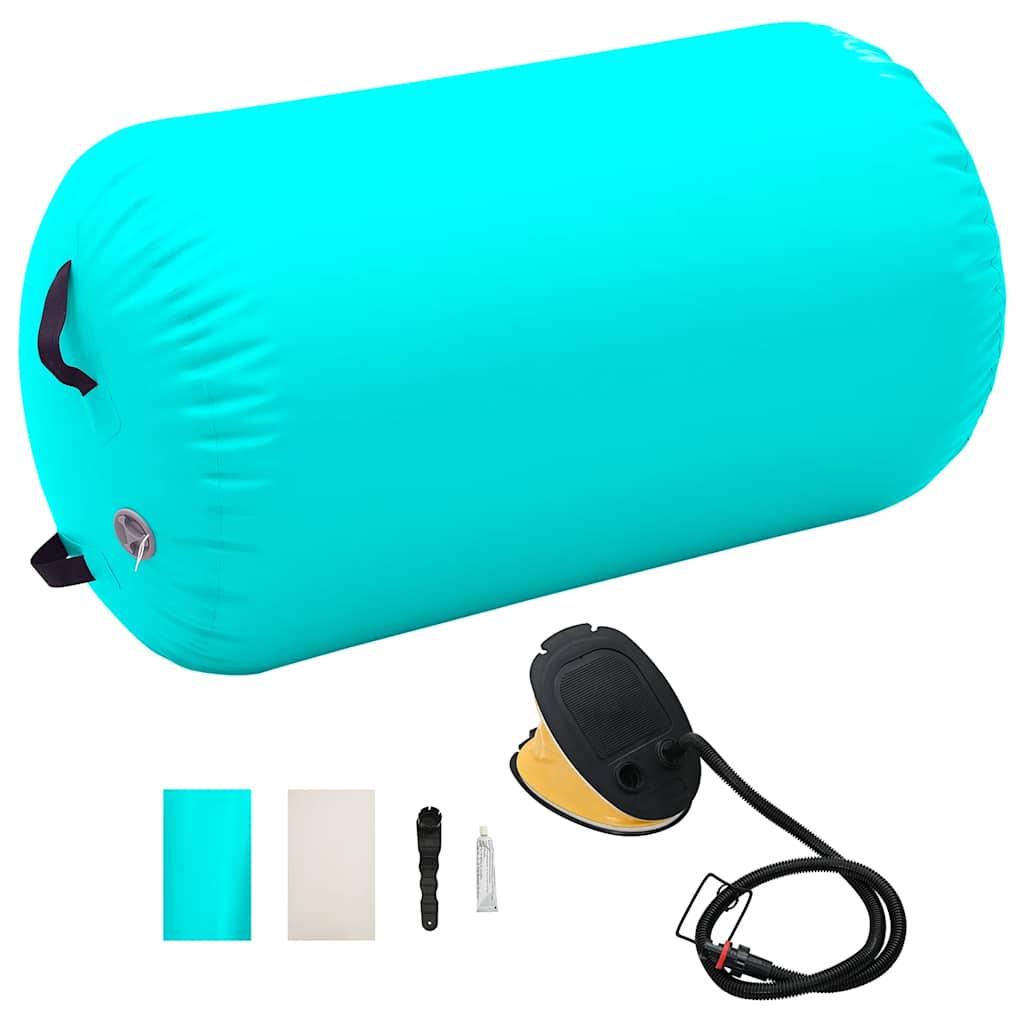 Aufblasbare Gymnastikrolle mit Pumpe - 100x60 cm Grün