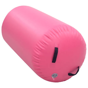 Aufblasbare Gymnastikrolle mit Pumpe - 120x90cm Pink