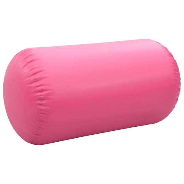 Aufblasbare Gymnastikrolle mit Pumpe - 120x90cm Pink