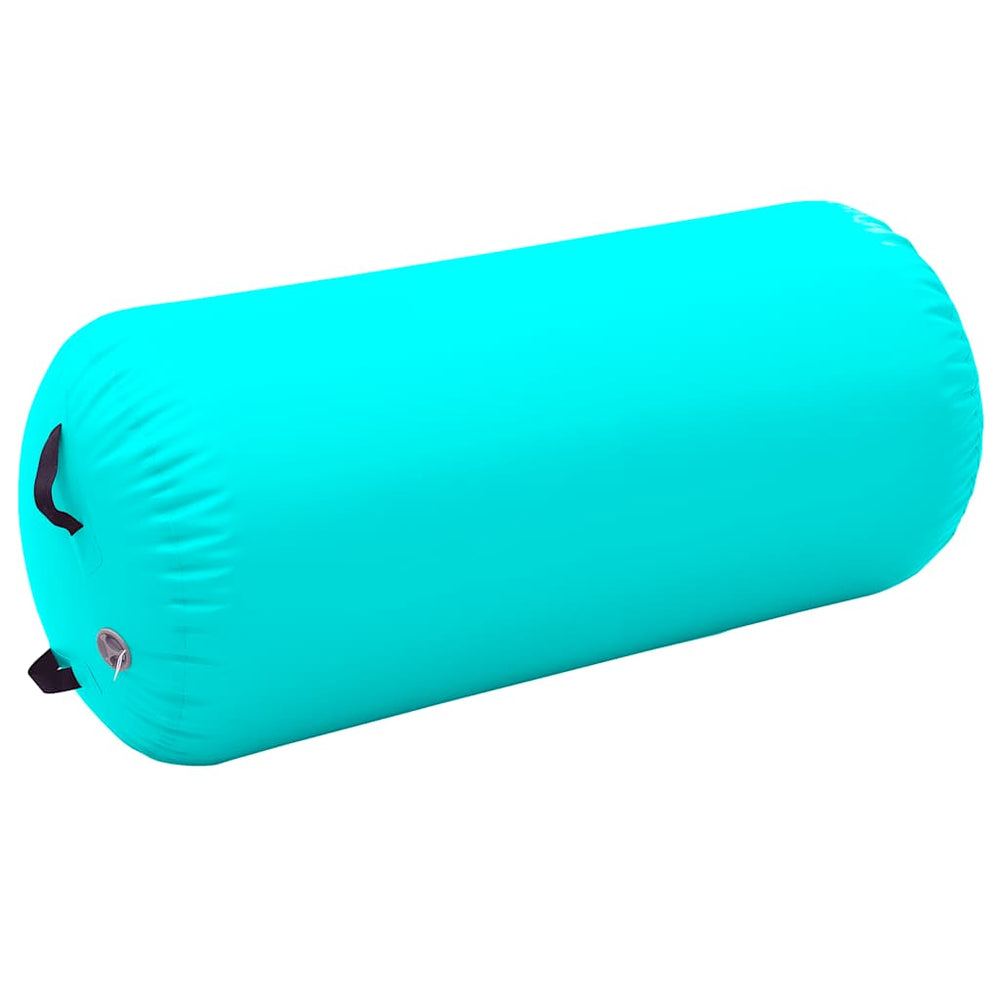 vidaXL Inflatable Gymnastics Air Barrel with Pump 120x90 cm PVC Green