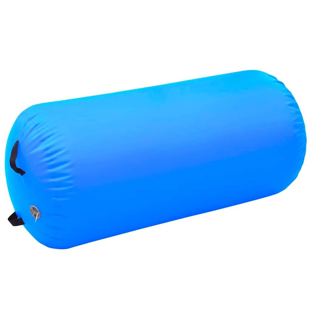 vidaXL Inflatable Gymnastics Air Barrel with Pump 120x90 cm PVC Blue