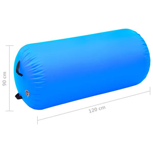 Aufblasbare Gymnastikrolle mit Pumpe 120x90 cm Blau