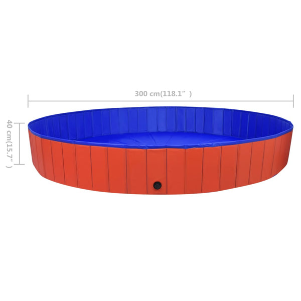 Faltbarer Hunde Pool 300x40 cm Rot