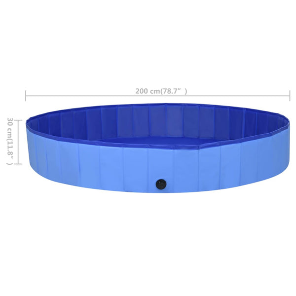 Faltbarer Hundepool 200x30 cm Blau
