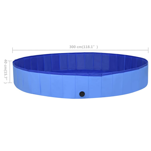 Faltbarer Hundepool 300x40 cm - Blau