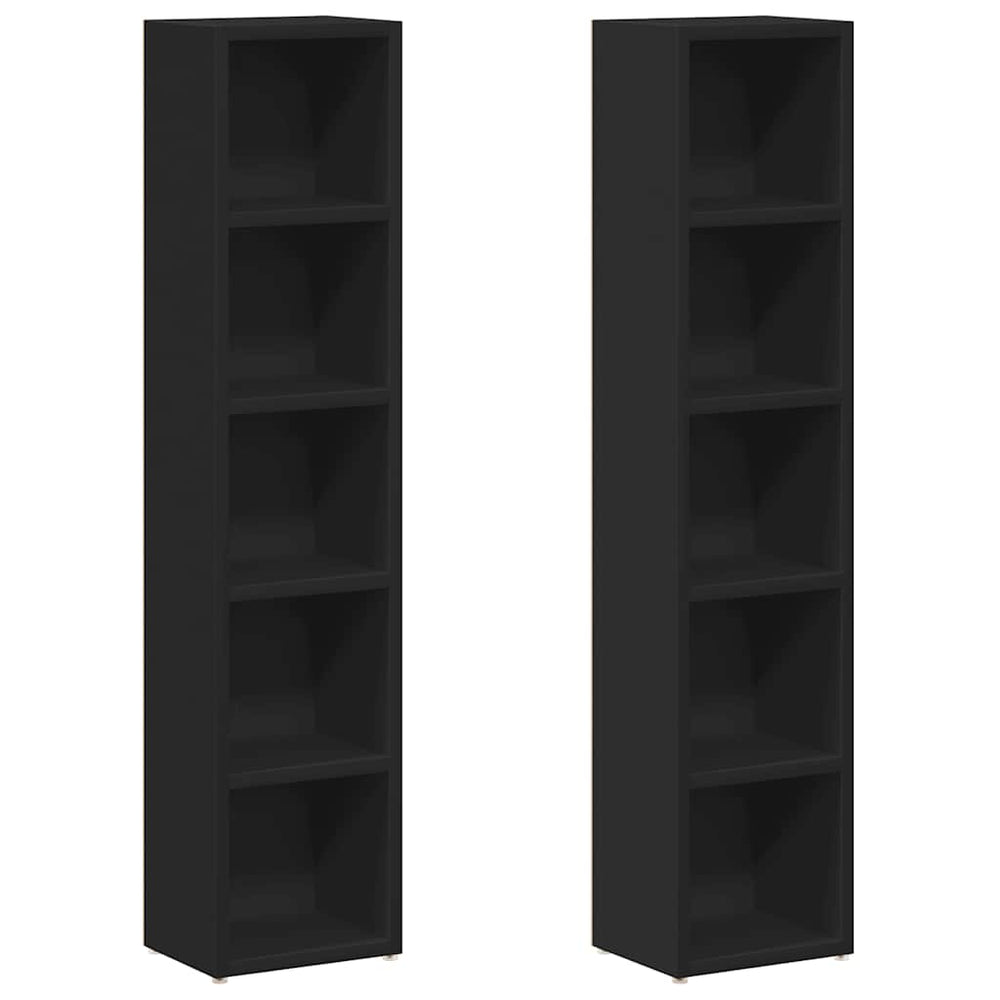 CD Regale Schwarz, 2er Set