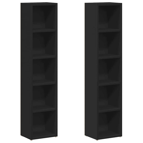 CD Regale Schwarz, 2er Set