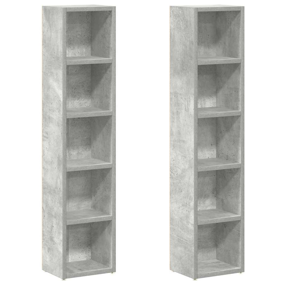 2er Set CD-Regale Betongrau