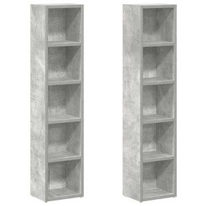 2er Set CD-Regale Betongrau